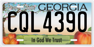 GA license plate CQL4390