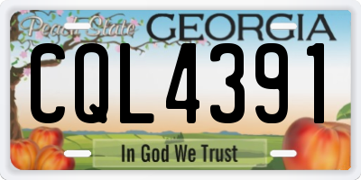GA license plate CQL4391