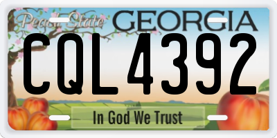 GA license plate CQL4392