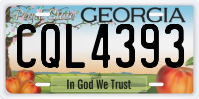 GA license plate CQL4393