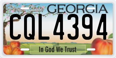 GA license plate CQL4394