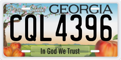 GA license plate CQL4396