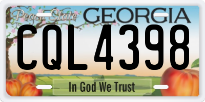 GA license plate CQL4398