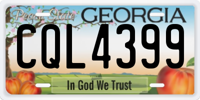 GA license plate CQL4399