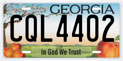 GA license plate CQL4402