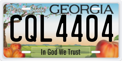 GA license plate CQL4404