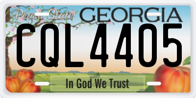 GA license plate CQL4405