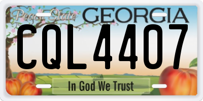 GA license plate CQL4407
