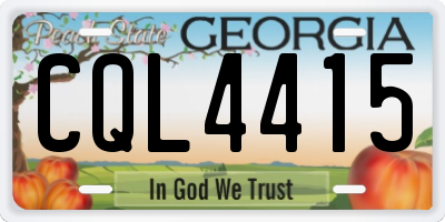 GA license plate CQL4415