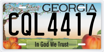 GA license plate CQL4417