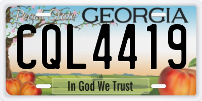 GA license plate CQL4419