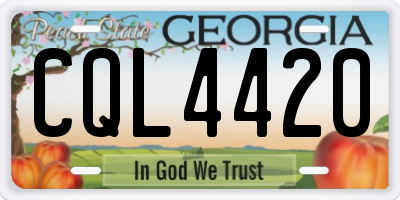 GA license plate CQL4420