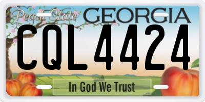 GA license plate CQL4424