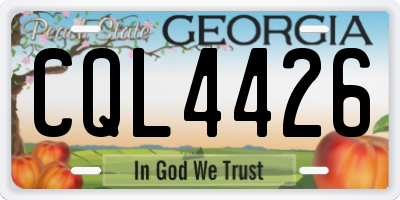 GA license plate CQL4426