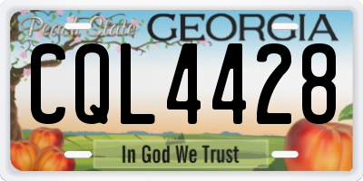 GA license plate CQL4428