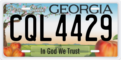 GA license plate CQL4429
