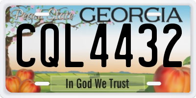 GA license plate CQL4432