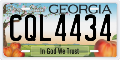 GA license plate CQL4434
