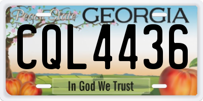 GA license plate CQL4436