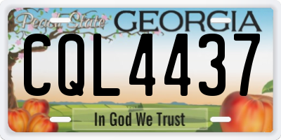 GA license plate CQL4437