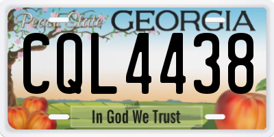 GA license plate CQL4438