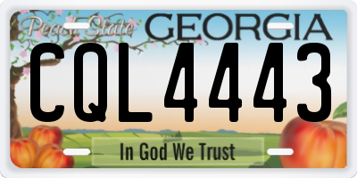GA license plate CQL4443