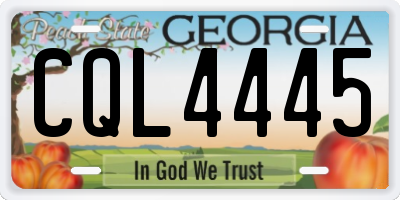 GA license plate CQL4445