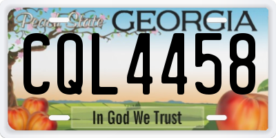 GA license plate CQL4458