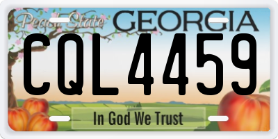 GA license plate CQL4459