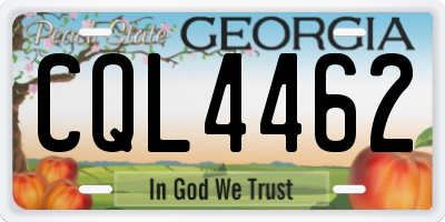 GA license plate CQL4462