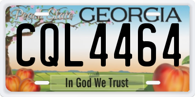 GA license plate CQL4464