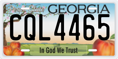 GA license plate CQL4465
