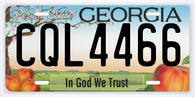 GA license plate CQL4466