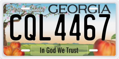 GA license plate CQL4467