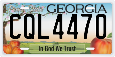 GA license plate CQL4470