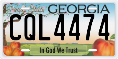 GA license plate CQL4474