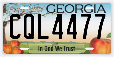 GA license plate CQL4477
