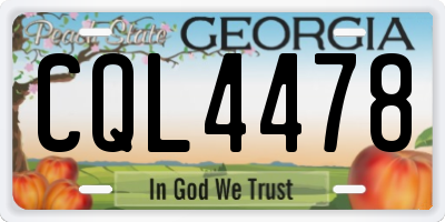 GA license plate CQL4478