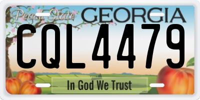 GA license plate CQL4479