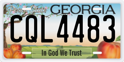 GA license plate CQL4483