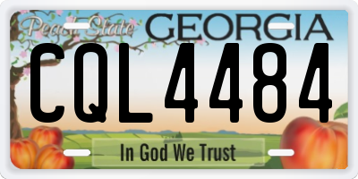 GA license plate CQL4484