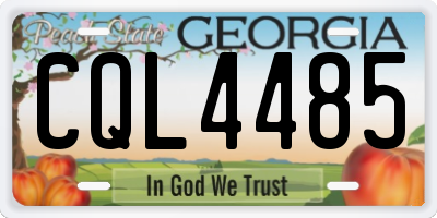 GA license plate CQL4485