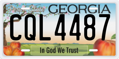GA license plate CQL4487