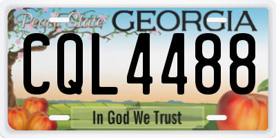 GA license plate CQL4488