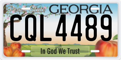 GA license plate CQL4489