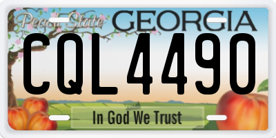 GA license plate CQL4490