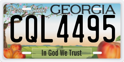 GA license plate CQL4495