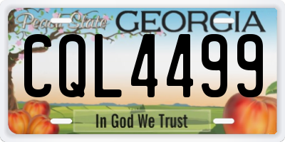 GA license plate CQL4499