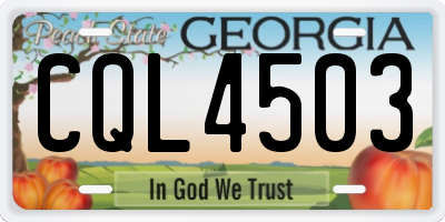 GA license plate CQL4503