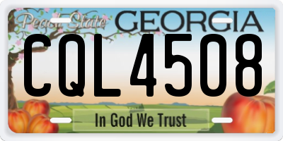 GA license plate CQL4508
